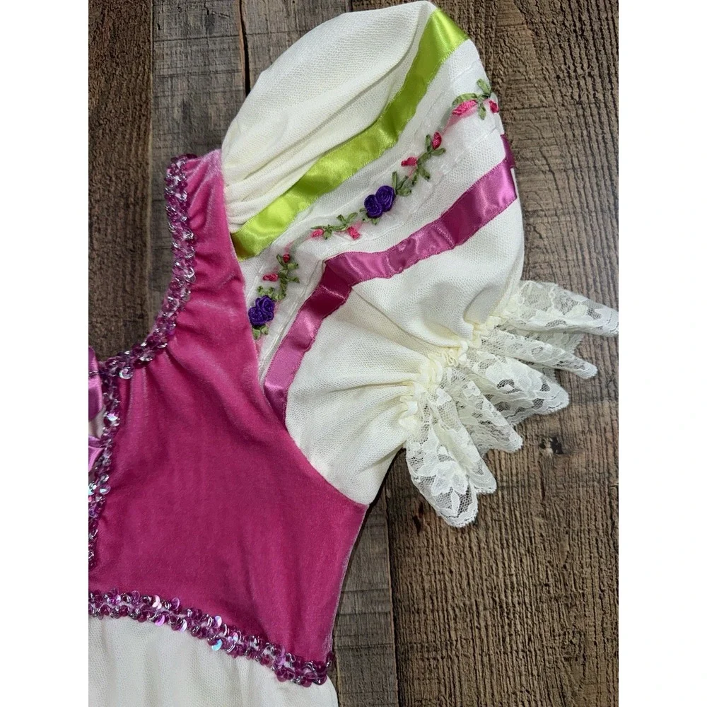 Revolution Dancewear Girls LC Floral Ballet Costume Dress Flower Crown Pink Ivor